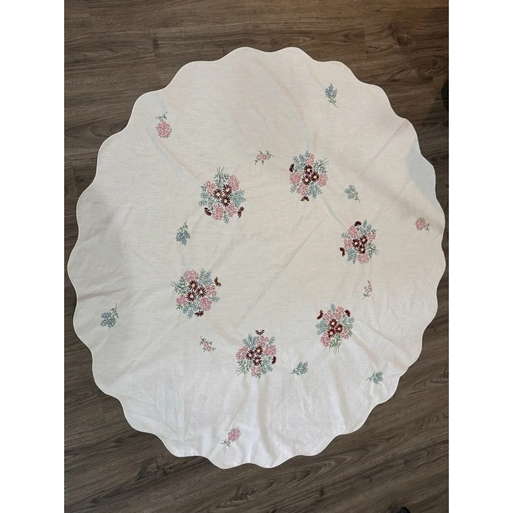 Vintage Round Tablecloth 58